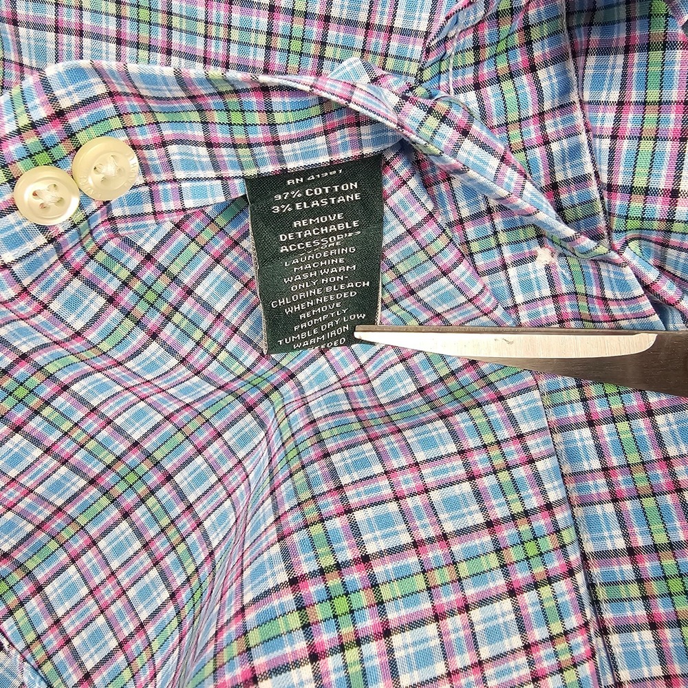 Lauren Ralph Lauren Dress Shirt Men 15.5 32/33 Multicolor Plaid Classic Fit - Picture 8 of 8